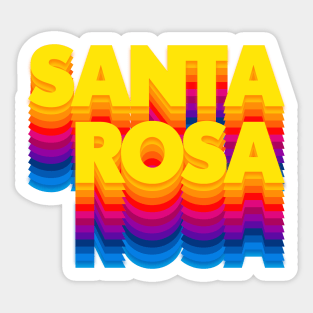 Santa Rosa, CA \/\/\ Retro Typography Design Sticker